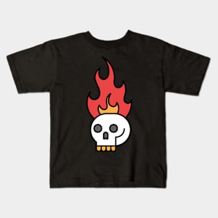 Skull Fire Kids T-Shirt